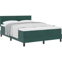 Syfax Boxspringbett mit Matratze Dunkelgrün 140 x 190 cm Samt