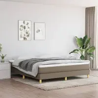 vidaXL "Rabatt" Boxspringbett mit Matratze - 2 Personen - Strapazierfähiger Stoff - Taupe 180x200 cm Stoff - Klassische Betten CC7183