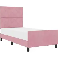 vidaXL Boxspringbett mit Kopfteil Rosa 90 x 200 cm Samt