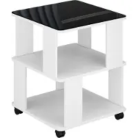 Vicco Couchtisch Velito Weiß/Schwarz 50 x 50 cm, Model 55376