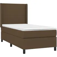 Syfax Boxspringbett mit Matratze Dunkelbraun 90x190 cm Stoff