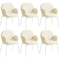 TecTake Stuhl Scandi gepolstert mit Bouclé-Bezug Belastbarkeit 120 kg, 61,5 x 62 x 90 cm
