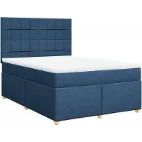 Syfax Boxspringbett mit Matratze Blau 140x200 cm Stoff