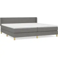 Syfax Boxspringbett mit Matratze Dunkelgrau 200x200 cm Stoff