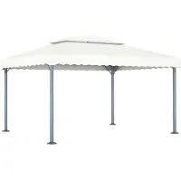 vidaXL "im Angebot" Pavillon 400x300 cm Creme Aluminium - Pavillons & Partyzelte CC20152