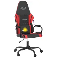 Syfax Gaming-Stuhl mit Massagefunktion Schwarz und Rot Kunstleder