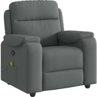 vidaXL Eleganten-Stil Massagesessel 1 pc - Wohnzimmerstuhl - Liegestuhl bis 150kg - Dunkelgrau Stoff - Fernseh- & Relaxsessel - Möbel26
