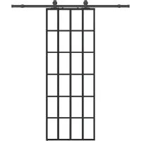 Syfax Schiebetür mit Beschlag Schwarz 76x205 cm ESG-Glas