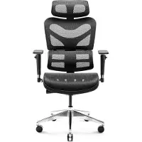 Diablo V-Commander Ergonomischer Bürostuhl Schreibtischstuhl Chefsessel 3D Armlehnen Verstellbare Kopfstütze & Sitzfläche Farbe: Schwarz