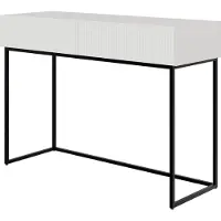 Selsey Veldio - Schminktisch mit Schubladen, weiß mit schwarzem Metallgestell, 110 cm