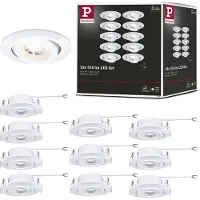 Paulmann LED-Einbaulampe weiß Ø 8cm 4,8W 3-step-dim 10er-Set, dimmbar, weiß / opal, für Wohn- / Esszimmer, Kunststoff, Modern