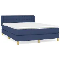 Syfax Boxspringbett mit Matratze Blau 140x190 cm Stoff