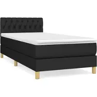 Syfax Boxspringbett mit Matratze Schwarz 100x200 cm Stoff