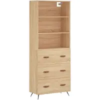vidaXL Highboard Sonoma-Eiche 69,5x34x180 cm Holzwerkstoff