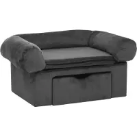Syfax Hundesofa mit Schublade Dunkelgrau 75x50x38 cm Plüsch