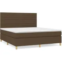 Syfax Boxspringbett mit Matratze Dunkelbraun 180x200 cm Stoff