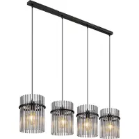 Globo Hängeleuchte Metall schwarz matt, 4x E27