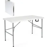 Wiltec Campingtisch klappbar 122x60x75 cm Klapptisch mit Tragegriff Partytisch Biertisch Gartentisch Buffettisch Bierzeltgarnitur Camping Tisch faltbar