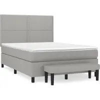 Syfax Boxspringbett mit Matratze Hellgrau 140x190 cm Stoff