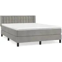 Syfax Boxspringbett mit Matratze Hellgrau 140x200 cm Samt