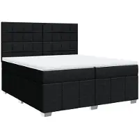 Syfax Boxspringbett mit Matratze Schwarz 200x200 cm Stoff