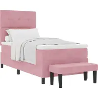 Syfax Boxspringbett mit Kopfteil Rosa 200 x 100 cm Samt
