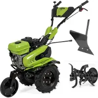 Vito Benzin-Einachsschlepper 4-Takt-Motor 212 cm3 7 PS 5200 W + Fräsersatz + Häufelgerät Ideal für Garten & Gemüseanbau