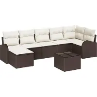 vidaXL Sofa Set 8 Stk. Braun Poly-Rattan