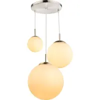 Globo Design-Pendellampe Joel Nickel mit Weiß