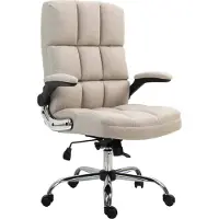 Mendler Bürostuhl HWC-J21, Chefsessel Drehstuhl Schreibtischstuhl, höhenverstellbar Stoff/Textil hellbraun
