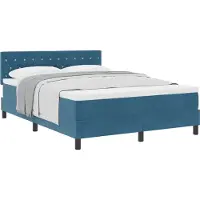 Syfax Boxspringbett mit Matratze Dunkelblau 140 x 190 cm Samt