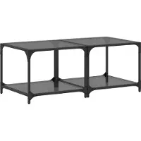 vidaXL Couchtische mit Glasplatte 2 Stk. Schwarz 50x50x40 cm Stahl