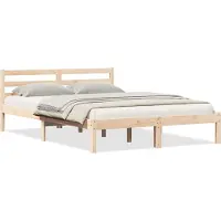 Syfax Bettrahmen Braun 215,5 x 145,5 x 69,5 cm Massivholz Kiefer