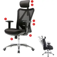 Mendler Bürostuhl MCW-J86, Schreibtischstuhl, ergonomisch, verstellbare Lordosenstütze 150kg belastbar ohne Fußstütze, schwarz