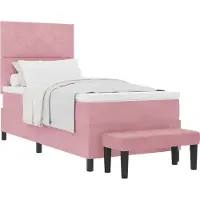 Syfax Boxspringbett mit Kopfteil Rosa 200 x 90 cm Samt