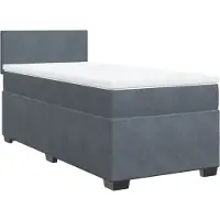 Syfax Boxspringbett mit Matratze Dunkelgrau 100x200 cm Samt