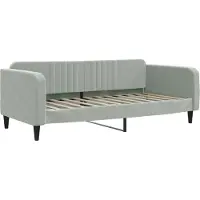 Syfax Tagesbett Hellgrau 90x200 cm Samt