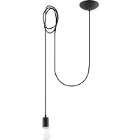 Sollux Hängeleuchte EDISON 1 schwarz 1xE27 15W Stoff/Stahl 150x150x300cm
