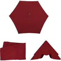 Mendler Ersatz-Bezug für Sonnenschirm Lissabon, Sonnenschirmbezug Ersatzbezug, Ø 3m Polyester 6 Streben bordeaux