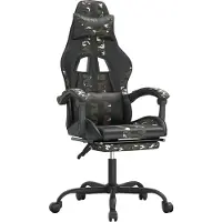 Syfax Gaming-Stuhl mit Fußstütze Schwarz und Tarnfarben Kunstleder