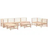 vidaXL 9-tlg. Garten-Lounge-Set Massivholz Kiefer