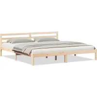 Syfax Bettrahmen Braun 215,5 x 205,5 x 69,5 cm Massivholz Kiefer