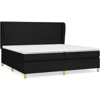 Syfax Boxspringbett mit Matratze Schwarz 200x200 cm Stoff
