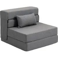 HOMCOM 3 in 1 Schlafsessel, klappbares Schlafsofa mit Bettfunktion, Lendenkissen