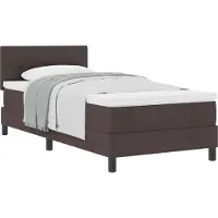 Syfax Boxspringbett mit Kissen Dunkelbraun 100 x 200 cm Stoff