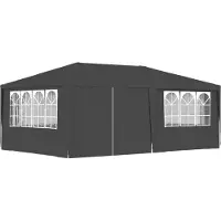 Syfax Profi-Partyzelt mit Seitenwänden 4×6 m Anthrazit 90 g/m²