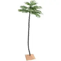 The Living Store Künstliche Palme mit 192 LEDs Warmweiß 300 cm