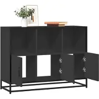 vidaXL Sideboard Schwarz 100x35x76 cm Holzwerkstoff