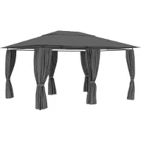 vidaXL "Garten-Pavillon Wasserdicht Design - Partyzelt/ Festzelt - mit Vorhängen 4x3 m Anthrazit NeuMöbel 8585615
