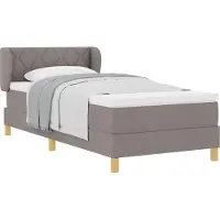 Syfax Boxspringbett mit Matratze mit Kopfteil Taupe 90 x 190 cm Stoff